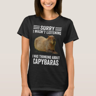 Camiseta Pensando Sobre Capivaras Roedor Animal Humor