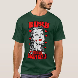 Camiseta Pensando Sobre Meninas Lésbicas Vintage Pop Art