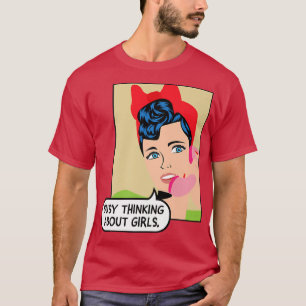Camiseta Pensando Sobre Meninas - LGBTQ+ Orgulho Lésbico M
