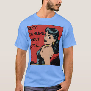 Camiseta Pensando Sobre Meninas - LGBTQ+ Orgulho Lésbico M