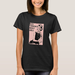 Camiseta Pensando Sobre Meninas Lgbtq+ Orgulho Lésbico Mo
