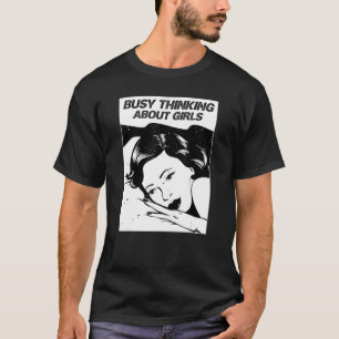 Camiseta Pensando Sobre Meninas Mulheres Orgulho Lésbico