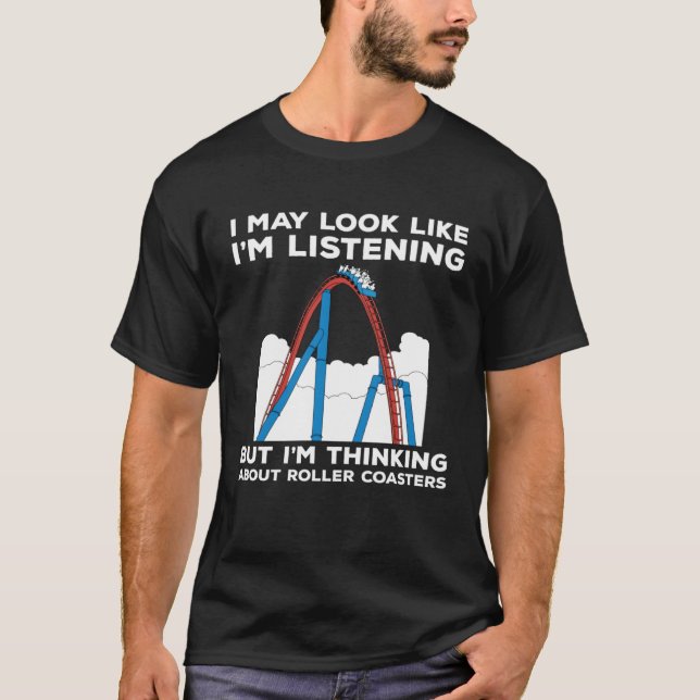 Camiseta Pensando Sobre Montanha-Russa (Frente)