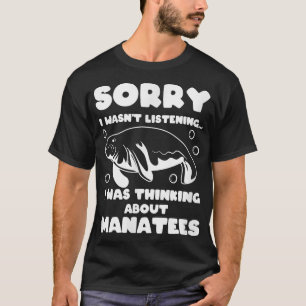 Camiseta Pensando Sobre O Oceano Animal Do Mar De Manatees