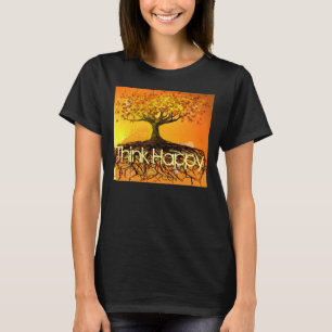 Camiseta Pensar em boas raízes originais de arte rodam cami