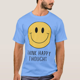 Camiseta Pensar feliz motivação Cotação 70 Amarelo Sm