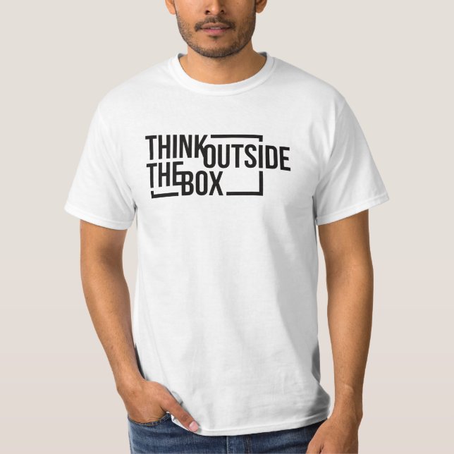 Camiseta Pensar fora da caixa - t-shirt de texto (Frente)
