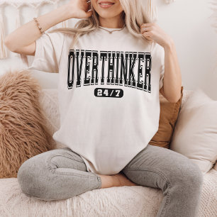 Camiseta Pensativo 24/7, Blusa com Citação Engraça