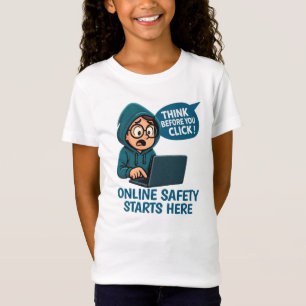 Camiseta Pense Antes de Clicar - Conscientização sobre Segu