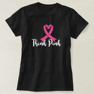 Camiseta Pense cor-de-rosa - Vista esperança, espalhe força