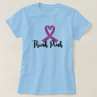 Camiseta Pense cor-de-rosa - Vista esperança, espalhe força