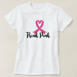 Camiseta Pense cor-de-rosa - Vista esperança, espalhe força