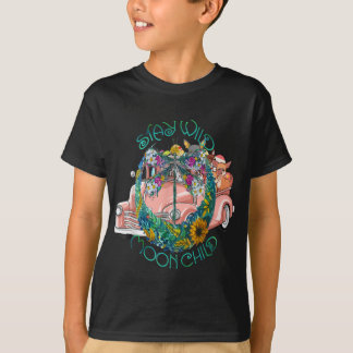 Camiseta Pense em lua selvagem, criança libélula presente p