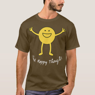 Camiseta Pense em pensamentos felizes Sorria Amarelo bonito