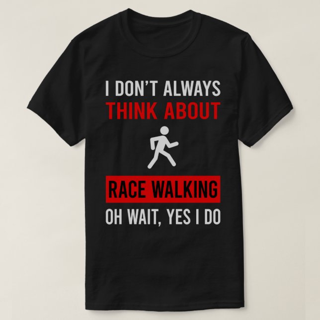Camiseta Pense em Race Walking (Frente do Design)