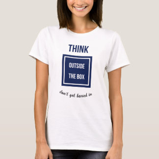 Camiseta Pense fora da caixa adicionar legenda