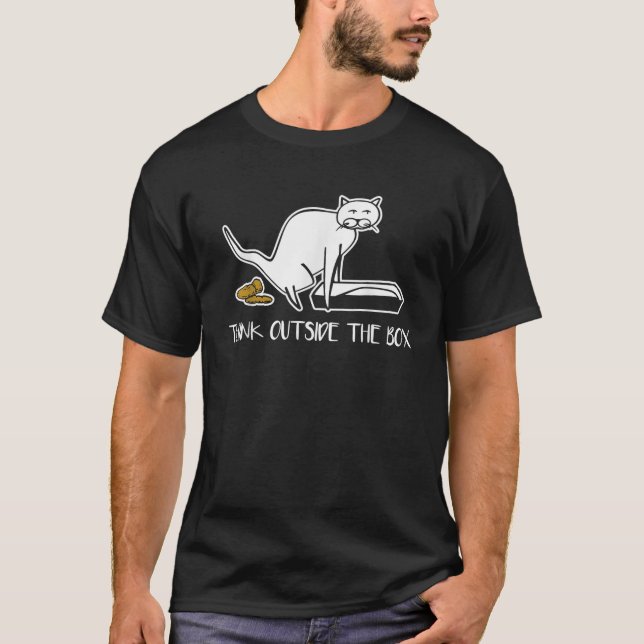Camiseta Pense fora da caixa I Engraçada Bandeja de Litros  (Frente)