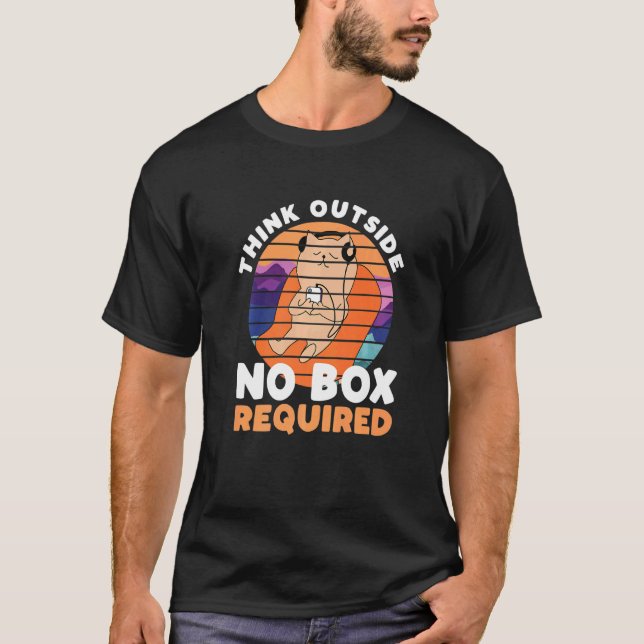 Camiseta Pense Fora da Caixa Não é Necessária   Gato (Frente)