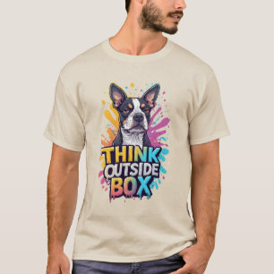Camiseta Pense Fora da Caixa: Retrato Adorável de Cachorro 