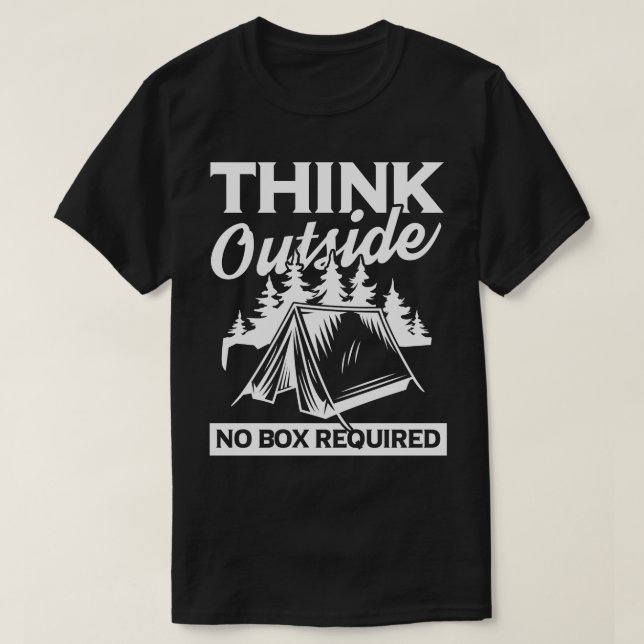 Camiseta Pense fora da caixa sem o presente de aventura nec (Frente do Design)