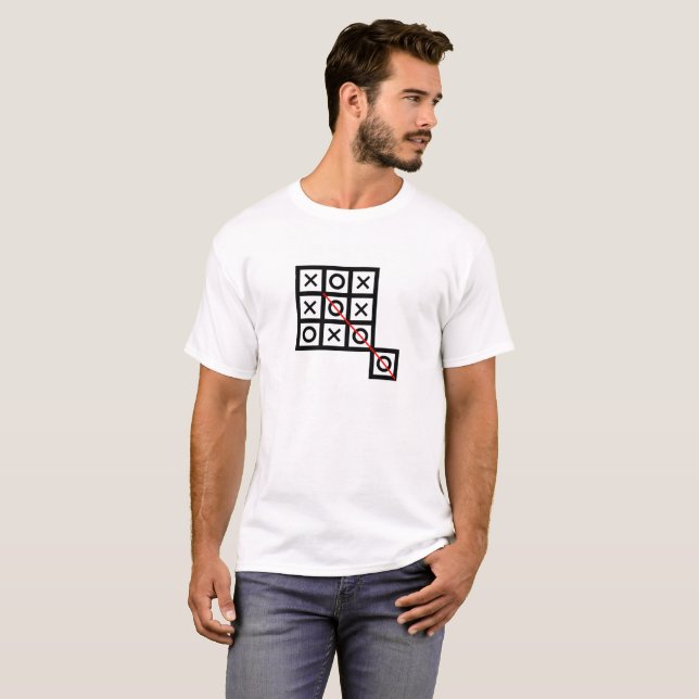 Camiseta pense fora da caixa tic tac toe clev extra intelig (Frente Completa)