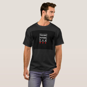 Camiseta pense fora das citações espertas vermelhas do