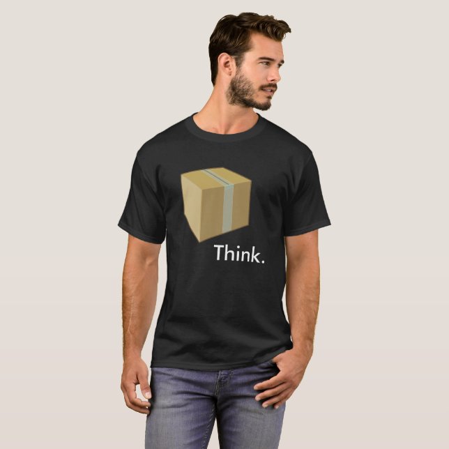 Camiseta Pense fora do t-shirt da caixa (Frente Completa)