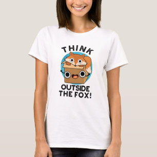 Camiseta Pense Fosse A Fox Engraçada Animal Pun