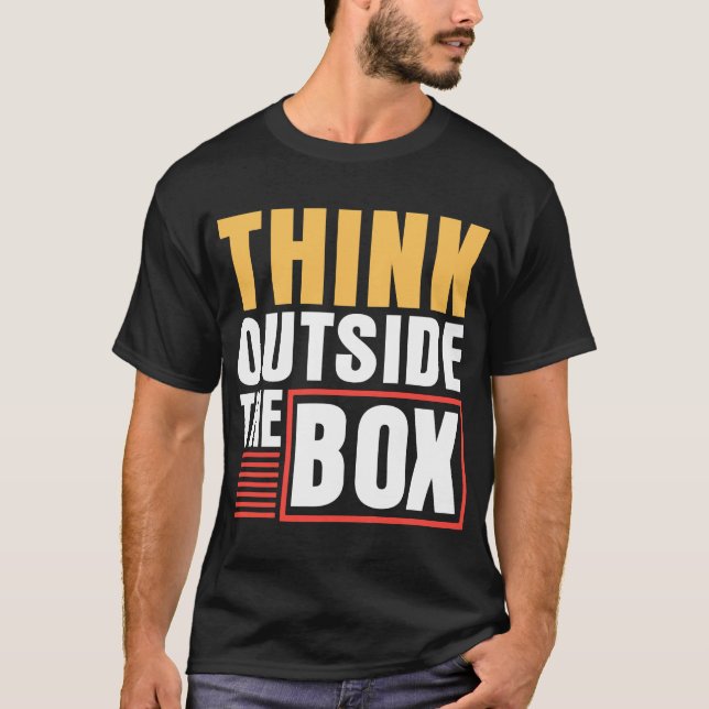 CAMISETA PENSE LÁ FORA DA CAIXA (Frente)
