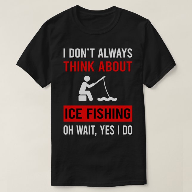 Camiseta Pense na pesca de gelo (Frente do Design)
