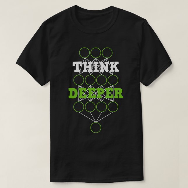 Camiseta Pense na rede neural de inteligência artificial pr (Frente do Design)