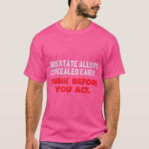 Camiseta Pense no Carregar oculto antes de agir sobre os di