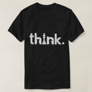 Camiseta Pense no Design de Estratégia de Xadrez
