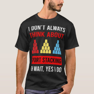 Camiseta Pense no Esportes empilhando o empilhamento de Cop