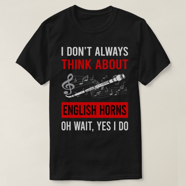 Camiseta Pense no Inglês Horn Cor Anglais (Frente do Design)