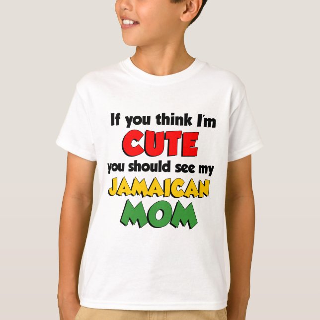 Camiseta Pense que eu sou mamã jamaicana bonito (Frente)