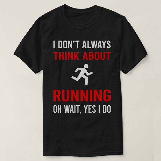 Camiseta Pense sobre a execução do Runner (Frente do Design)