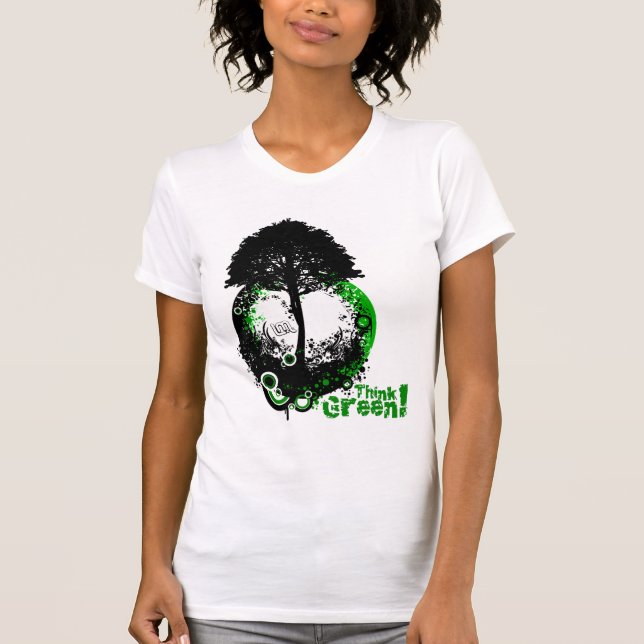 Camiseta Pense verde (Frente)