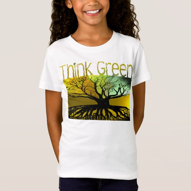 Camiseta Pense verde (Frente)
