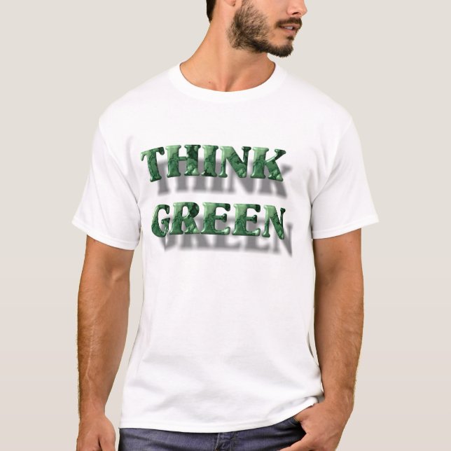 Camiseta Pense verde (Frente)