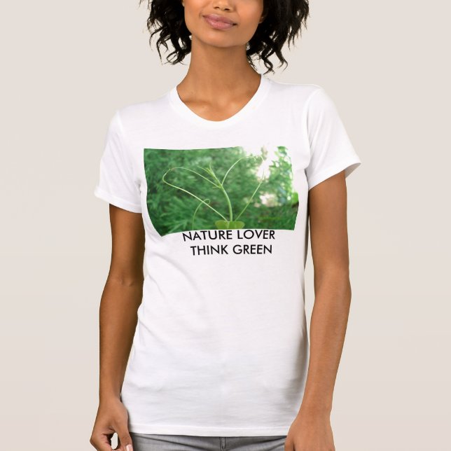 CAMISETA PENSE VERDE DO AMANTE DE NATUREZA (Frente)