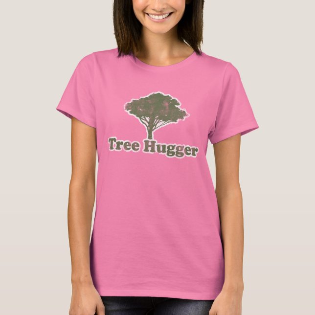 Camiseta Pense verde do Hugger de Árvore (Frente)