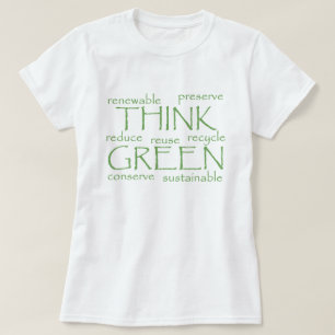 Camiseta pense verde Palavras Buzz T-Shirt