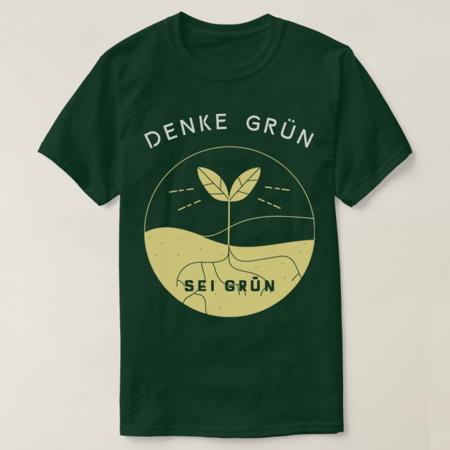 Camiseta Pense verde Ser Verde Renovável Ambiente Ecológico (Frente do Design)