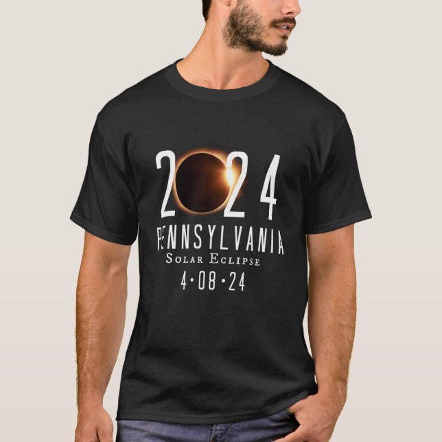 Camiseta Pensilvânia 2024 Solar Eclipse Totality Primavera  (Frente)