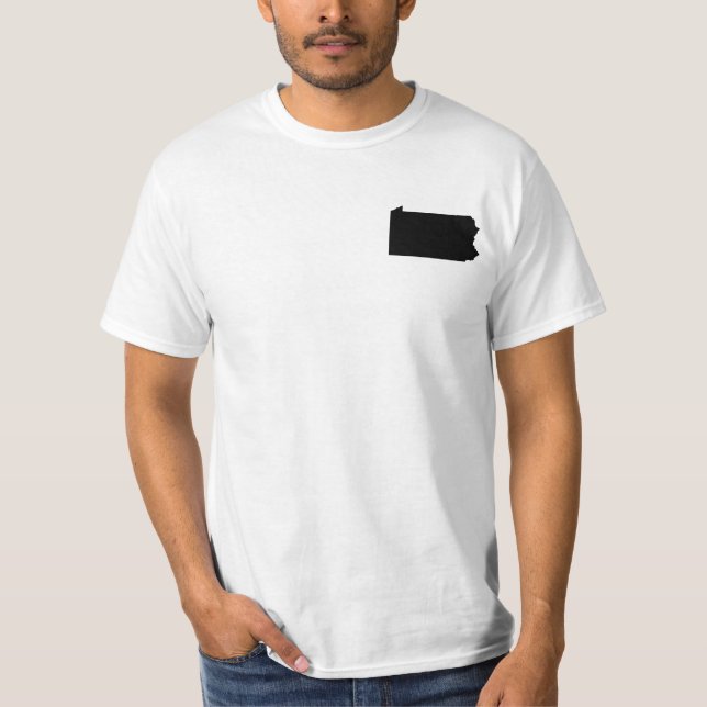 Camiseta Pensilvânia em preto e branco (Frente)
