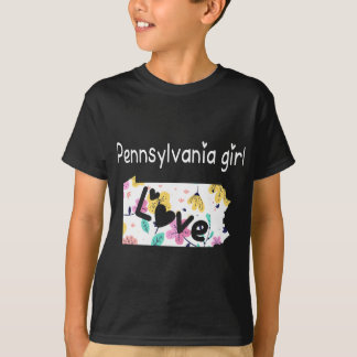 Camiseta Pensilvânia Girl I Love Pennsylvania Home Gift