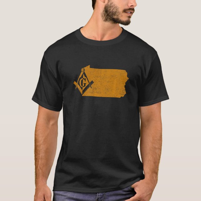 Camiseta Pensilvânia Masons Grand Lodge Freemason do Pai (Frente)