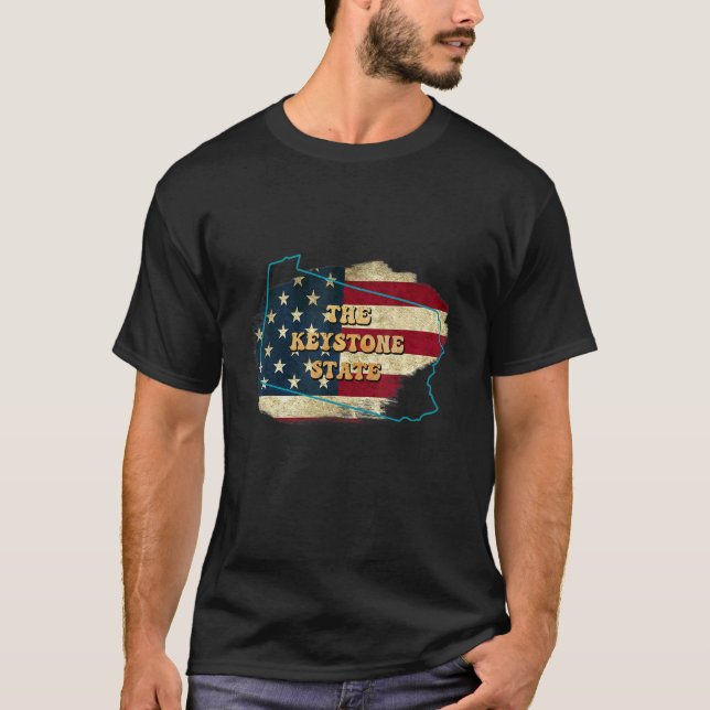 Camiseta Pensilvânia Pa Us Flag Motto (Frente)