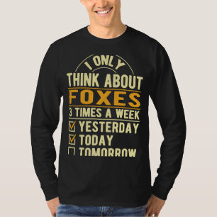 Camiseta Penso Apenas Nas Raposas Raposa Humor Vixen Animal
